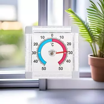 Оконный термометр, водонепроницаемый клейкий датчик температуры для помещений и улицы, высокоточный квадратный пластиковый цифровой термометр белый