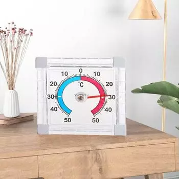 Оконный термометр Yousheng, водонепроницаемый клейкий датчик температуры для помещений и улицы, высокоточный квадратный пластиковый цифровой термометр белый