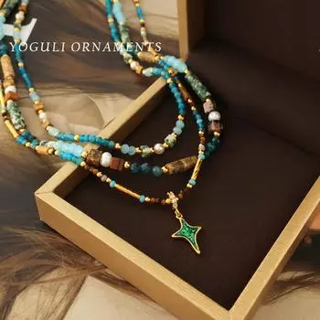 Окрашенное нишевое ретро-ожерелье, высококачественная цепочка для свитера T2747