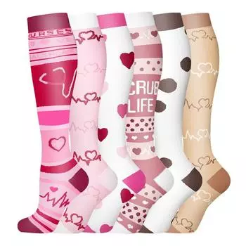 Окрашенные спортивные компрессионные носки Combo средней растяжки компрессионные носки хип-хоп анти-гибкие носки для голени S/M