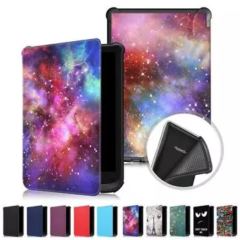 Окрашенный чехол для Pocketbook Touch Lux 5 4/Basic Lux 2, тонкий умный чехол для Pocketbook 616/627/632/606/628/633, чехол для сна и пробуждения линкор серый