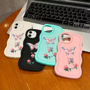 Окрашенный узор Big Wave Edge Мягкий силиконовый материал Macaron чехол для телефона противоударный защитный резиновый чехол для iPhone Huawei Honor Infinix Tecno Honor X6 белый