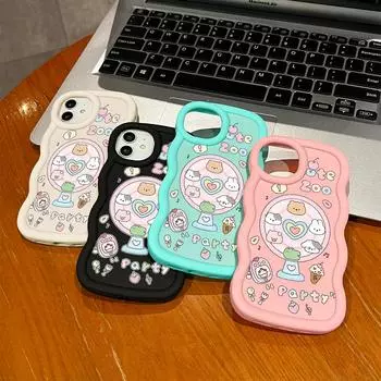 Окрашенный узор Big Wave Edge Мягкий силиконовый материал Macaron чехол для телефона противоударный защитный резиновый чехол для iPhone Huawei Honor Infinix Tecno Tecno Spark 20P белый