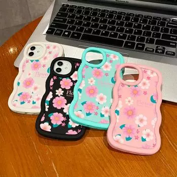 Окрашенный узор Big Wave Edge Мягкий силиконовый материал Macaron чехол для телефона противоударный защитный резиновый чехол для iPhone Huawei Honor Infinix Tecno Tecno Pop 7 синий