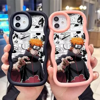 Окрашенный узор Big Wave Edge Мягкий силиконовый материал Macaron чехол для телефона противоударный защитный резиновый чехол для Samsung Xiaomi Poco Redmi Samsung A34 5G чёрный