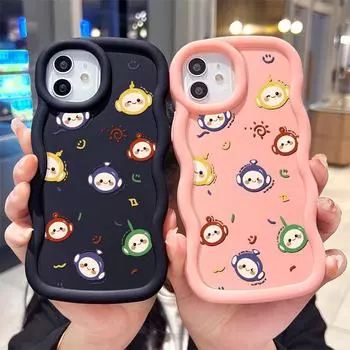 Окрашенный узор Big Wave Edge Мягкий силиконовый материал Macaron чехол для телефона противоударный защитный резиновый чехол для Samsung Xiaomi Poco Redmi Samsung A06 розовый