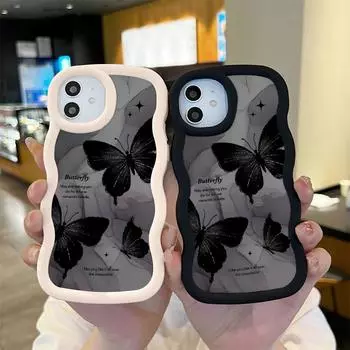 Окрашенный узор Big Wave Edge Мягкий силиконовый материал Macaron чехол для телефона противоударный защитный резиновый чехол для OnePlus Vivo Motorola Moto Vivo Y11 2023 синий