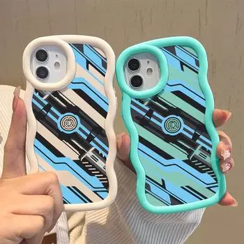 Окрашенный узор Big Wave Edge Мягкий силиконовый материал Macaron чехол для телефона противоударный защитный резиновый чехол для OPPO Reno Realme OPPO A5 синий