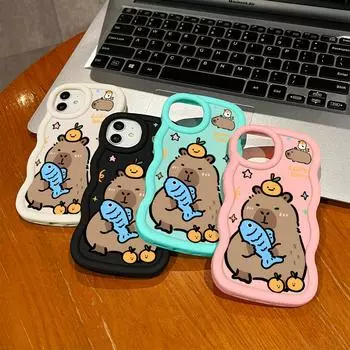 Окрашенный узор Big Wave Edge Мягкий силиконовый материал Macaron чехол для телефона противоударный защитный резиновый чехол для iPhone Huawei Honor Infinix Tecno Honor X7A розовый