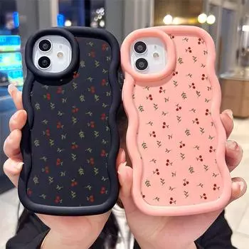 Окрашенный узор Big Wave Edge Мягкий силиконовый материал Macaron чехол для телефона противоударный защитный резиновый чехол для Samsung Xiaomi Poco Redmi Samsung A12 белый