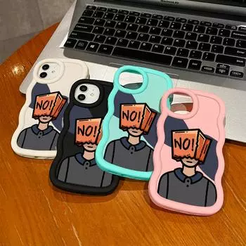 Окрашенный узор Big Wave Edge Мягкий силиконовый материал Macaron чехол для телефона противоударный защитный резиновый чехол для iPhone Huawei Honor Infinix Tecno iPhone 14 розовый