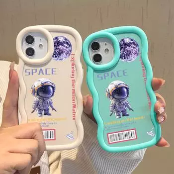 Окрашенный узор Big Wave Edge Мягкий силиконовый материал Macaron чехол для телефона противоударный защитный резиновый чехол для OPPO Reno Realme Realme Narzo N53 розовый