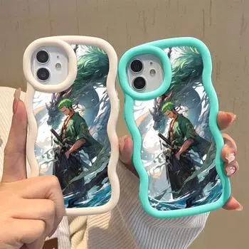 Окрашенный узор Big Wave Edge Мягкий силиконовый материал Macaron чехол для телефона противоударный защитный резиновый чехол для OPPO Reno Realme OPPO A20 синий