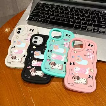 Окрашенный узор Big Wave Edge Мягкий силиконовый материал Macaron чехол для телефона противоударный защитный резиновый чехол для iPhone Huawei Honor Infinix Tecno Tecno Pop 8 синий