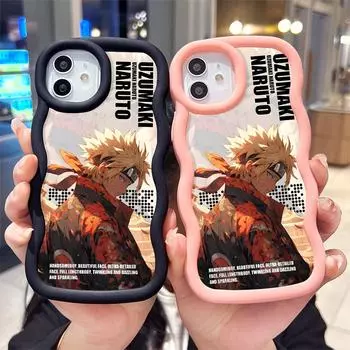 Окрашенный узор Big Wave Edge Мягкий силиконовый материал Macaron чехол для телефона противоударный защитный резиновый чехол для Samsung Xiaomi Poco Redmi Samsung A13 5G чёрный