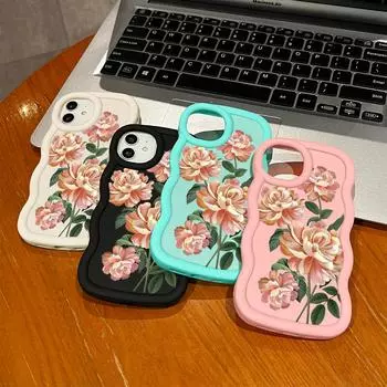 Окрашенный узор Big Wave Edge Мягкий силиконовый материал Macaron чехол для телефона противоударный защитный резиновый чехол для iPhone Huawei Honor Infinix Tecno iPhone 11 Pro белый