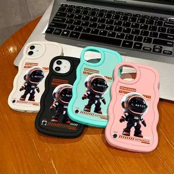 Окрашенный узор Big Wave Edge Мягкий силиконовый материал Macaron чехол для телефона противоударный защитный резиновый чехол для iPhone Huawei Honor Infinix Tecno iPhone 7 синий