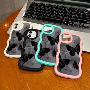 Окрашенный узор Big Wave Edge Мягкий силиконовый материал Macaron чехол для телефона противоударный защитный резиновый чехол для iPhone Huawei Honor Infinix Tecno iPhone 7 Plus белый