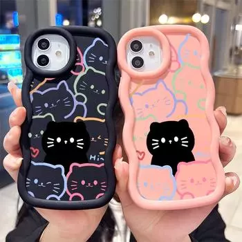 Окрашенный узор Big Wave Edge Мягкий силиконовый материал Macaron чехол для телефона противоударный защитный резиновый чехол для Samsung Xiaomi Poco Redmi Xiaomi Poco X3 синий