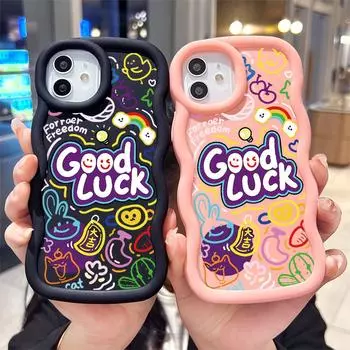 Окрашенный узор Big Wave Edge Мягкий силиконовый материал Macaron чехол для телефона противоударный защитный резиновый чехол для Samsung Xiaomi Poco Redmi Redmi 14C 5G белый