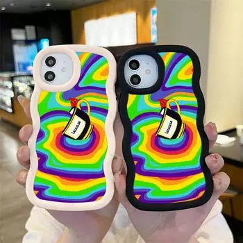 Окрашенный узор Big Wave Edge Мягкий силиконовый материал Macaron чехол для телефона противоударный защитный резиновый чехол для OnePlus Vivo Motorola Moto Vivo V30 Lite 5G розовый