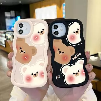 Окрашенный узор Big Wave Edge Мягкий силиконовый материал Macaron чехол для телефона противоударный защитный резиновый чехол для OnePlus Vivo Motorola Moto Motorola Moto G55 чёрный