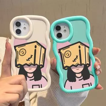 Окрашенный узор Big Wave Edge Мягкий силиконовый материал Macaron чехол для телефона противоударный защитный резиновый чехол для OPPO Reno Realme OPPO A80 чёрный