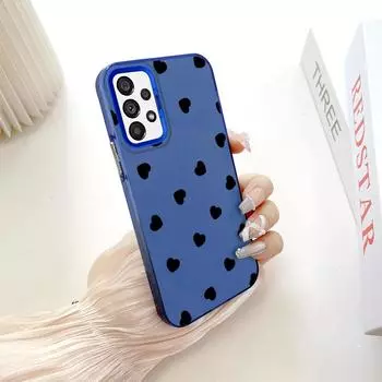 Окрашенный узор, цветной серебристый, двухсторонний, жесткий, противоударный чехол для телефона Samsung Samsung A50S синий