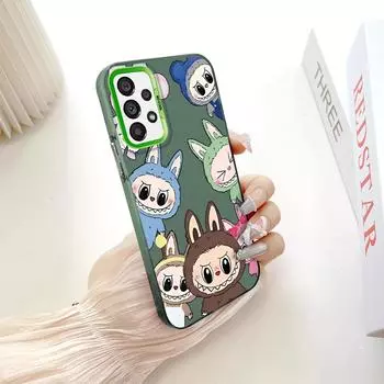 Окрашенный узор, цветной серебристый, двухсторонний, жесткий, противоударный чехол для телефона Samsung Samsung A10S зелёный