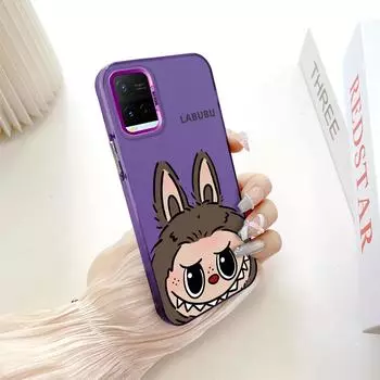 Окрашенный узор, красочный серебристый, двухсторонний, жесткий, противоударный чехол для телефона Vivo Vivo Y35+ 5G темно-фиолетового