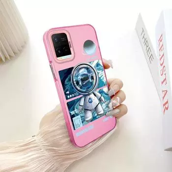 Окрашенный узор, красочный серебристый, двухсторонний, жесткий, противоударный чехол для телефона Vivo Vivo Y36 5G темно-розовый