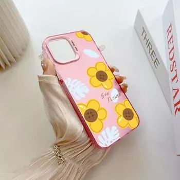 Окрашенный узор, красочный серебристый, двухсторонний, жесткий, противоударный чехол для телефона Vivo Vivo S1 темно-розовый