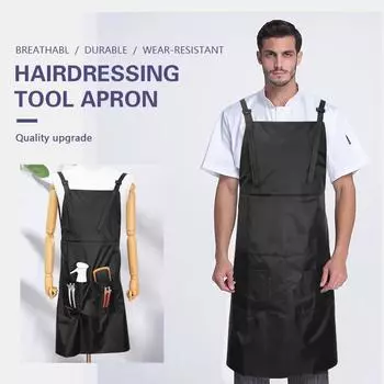 Окрашивание волос Профессиональный стилист Фартук Водонепроницаемый Парикмахерская накидка Стрижка Тканевая накидка Парикмахер чёрный
