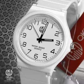 Okriu OK-77-1 аналоговые бесшумные унисекс светящиеся часы для вступительных экзаменов в колледж, популярные корейские часы