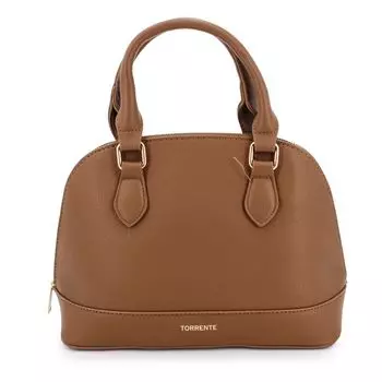 Округлая сумочка из зерненой искусственной кожи темно-серого цвета Женский TORRENTE