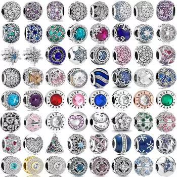 Округлость Стерлингового Серебра S925 Красочные цирконы Любовь навсегда Звезда Любовь Шарм Бусины Подходит Оригинальный Браслет DIY Ювелирные Изделия