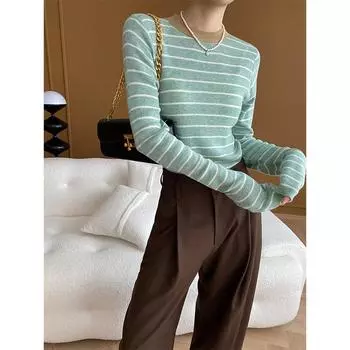 Окружающее ощущение цвета, модные полоски, утягивающая трикотажная рубашка с позитивным плечом и нижней рубашкой one size розовый