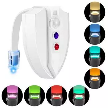 Окружающее освещение для туалета с инфракрасным датчиком движения, автоматическое включение/выключение, мерцание, сиденье для унитаза, RGB лампа, декор комнаты белый