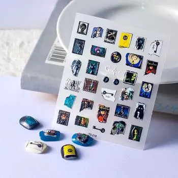 Окружающий фильм негативный фильм ностальгические ретро 5D наклейки для ногтей трехмерные поврежденные измельченные бумажные рельефные наклейки для ногтей TS-218