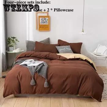 Окруженная и простая кровать. Комплекты постельного белья из четырех частей с подушками и рукавами. Комплект домашнего постельного белья. Двуспальная кровать шириной 1,8 м, 2 метра. Queen