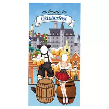 Октоберфест вечеринка украшение фото дверь баннер пара реквизит орнамент фотография фон для