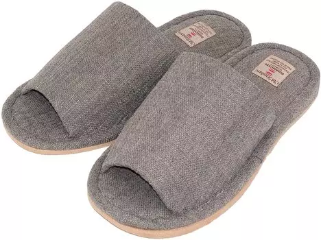 Okumura Slippers Washable Old Standard Outside Sewing L Gray BSAA7007GY Simple Design