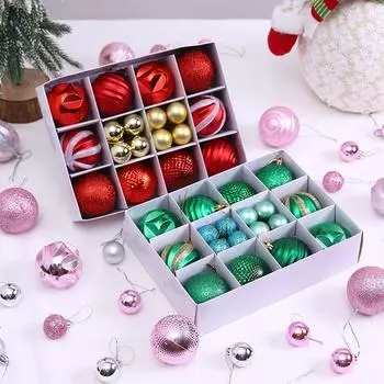 Окунитесь в атмосферу праздника с небьющимися рождественскими шарами из 26 штук. серый