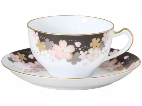 Okura Toen Cherry Blossom Series 2nd Cup Saucer “Yuzen Sakura” & 1c/a682-2