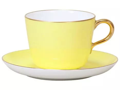 Okura Toen Colored Maki Morning Cup Saucer (Yellow) & 26c/1041