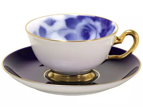 Okura Toen Okura Toen 100th Anniversary Blue Rose Cup Saucer & 6c/8011-r