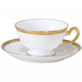 Okura Touen Single Leaf Gold Eclipse чашка с блюдцем и 6C/1046