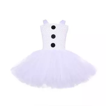 Olaf Princess Frozen Dress Party Costume Sleeveless Aline Skirts Playing Role Style A,S