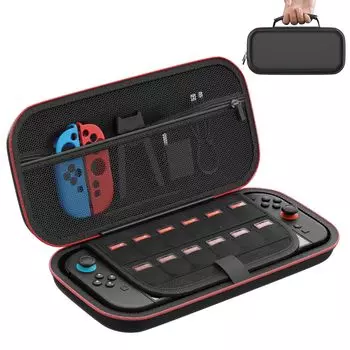 OLCLSS Switch 2 Waterproof Hard Black Includes Two 10H Hard Tempered a Cleaning and Eight Silicone Locker Large EVA Material for and Storage (2025) чёрный