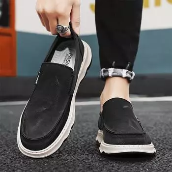 Old Beijing cloth shoes 2024 summer thin ice silk cloth breathable board shoes simple men s shoes without stitches casual shoes 39 бежевый